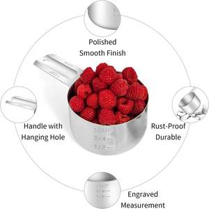 ถ้วยตวงสแตนเลสเดี่ยว ขนาด 16 ออนซ์ 2 ถ้วย 480 มล. - Product Image 4