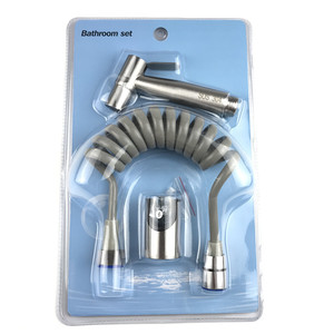 Wholesale 304 Stainless Steel Bidet Pressurized Water Gun Flusher Nozzle Disposable Toilet Companion <b>Spray</b> Blister <b>Set</b> - Product Image 1