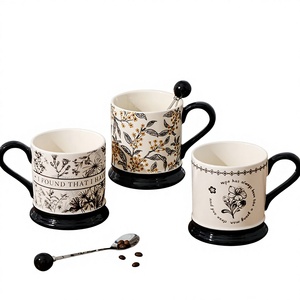 Mug en céramique rétro au design élégant et original, résistant aux hautes températures, compatible micro-ondes, idéal pour le bureau et les voyages, sensation premium, parfait - Product Image 1
