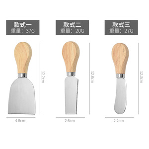 Juego de <span class=keywords><strong>Cuchillos</strong></span> para Queso de Lujo, 4 Piezas, con Mango de Madera, Incluye Cuchillo Tipo Pala, Mini Tenedor y Cuchara - Product Image 3