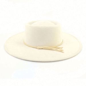 Custom Outdoor Wholesale Fashion Design Wide Brim Panama <b>Hat</b> Men Party Felt Suede Fedora <b>Hat</b> With <b>Band</b> - Product Image 4