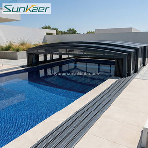 Sunaker <span class=keywords><strong>Véranda</strong></span> coulissante en aluminium motorisée pour extérieur, toit en verre <span class=keywords><strong>rétractable</strong></span> électrique, enclos de <span class=keywords><strong>piscine</strong></span> motorisé - Product Image 5