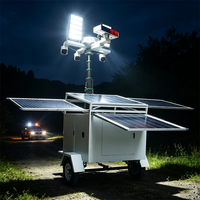 Mobiler Anhänger-LED-Solar-Lichtturm mit Elektrischem Teleskopmast & CCTV-Kamera für Baustellen und Bergbaubereiche