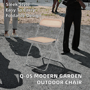 A-05 Portable <b>Foldable</b> Modern HDPE Frame <b>Garden</b> Outdoor Dining Living Room Hotel School -Patio <b>Chair</b> - Product Image 2