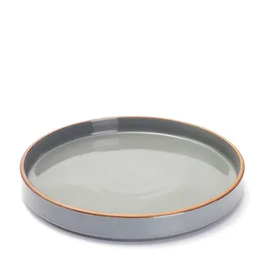 Platos de cena de porcelana redondos planos y platos de cerámica para restaurantes cubiertos