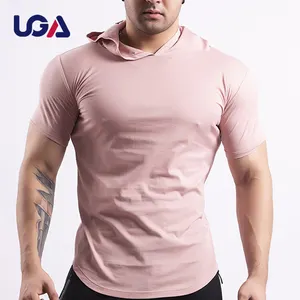 Hot Sell Men's Black Short Sleeve Shirt Men T Shirt Polyester Casual Sports High Quality Apparel Summer Men Hooded T Shirt