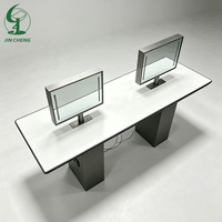Miroir double face Jincheng, table de maquillage de luxe moderne pour salon de beauté avec éclairage autour du miroir