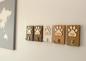 <span class=keywords><strong>Crochet</strong></span> mural décoratif personnalisé en bois en forme de patte de chien pour vêtements, laisses, manteaux et accessoires pour animaux de compagnie - Product Image 5