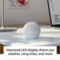 Speaker Pintar Alexa Generasi ke-5 Echo Dot 5 dengan Lampu LED RGB, Aksesori Home Theatre Bertenaga Baterai