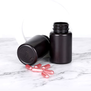 Flacon capsule en HDPE noir 100ml 120ml 150ml 200ml, conteneur pour pilules et vitamines, bouchon métallique résistant aux enfants, logo personnalisable - Product Image 6