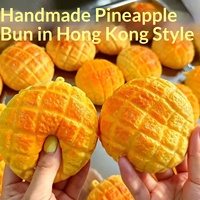 Balle anti-stress réaliste en TPR en forme de pain ananas à rebond lent, jouet sensoriel pour soulager le stress, à partir de 14 ans