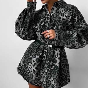 Chemise et veste boutonnées OEM à manches longues, hauts tendance pour femmes, imprimé léopard, vêtements d'extérieur pour femmes - Product Image 2