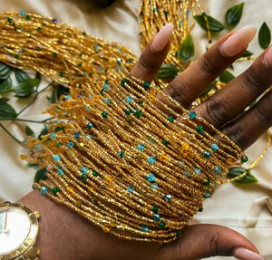 ลูกปัดคาดเอวแอฟริกันแบบใหม่ปี 2026 ผลิตจากฝ้าย นำเข้าจากต่างประเทศ, ขายส่งจากโรงงาน สร้อยประดับร่างกายแบบหินบด, เครื่องประดับรัดเอวจากด้ายฝ้าย - Product Image 6