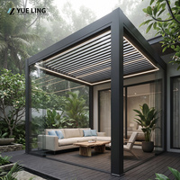 Pergola à toit à lames orientables en aluminium, sur mesure pour les entrepreneurs et les constructeurs, villa, cour, protection contre la pluie et le soleil
