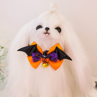 Accessoires festifs pour animaux de compagnie à succès pour Halloween avec clochettes, imprimés citrouille et chauve-souris, colliers bandana ajustables pour chiens et chats