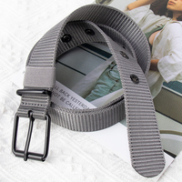 Ceinture unisexe en toile de nylon avec boucle ardillon métallique, multi-œillets, réglable, pour jeans décontractés, idéale pour l'extérieur et les étudiants, pour hommes et femmes