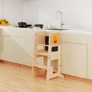 Tabouret de cuisine Montessori pour enfants, <span class=keywords><strong>tour</strong></span> d'apprentissage, chaise <span class=keywords><strong>à</strong></span> hauteur réglable, <span class=keywords><strong>tour</strong></span> d'apprentissage pliable pour enfants - Product Image 3