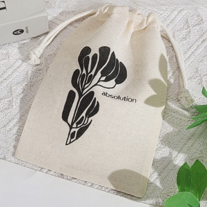 Eco-Friendly Natural Muslin Cotton Drawstring <b>Bag</b> for Tea Custom Logo Printed Organic Small Cotton Gift <b>Dust</b> Packing Pouch - Product Image 4