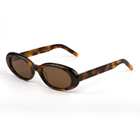 Lunettes de soleil en bio-acétate de luxe, verres CR39, monture épaisse ronde, lunettes de soleil ovales œil de chat, en acétate épais