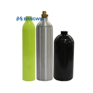 Tabung udara portabel Aluminium Aloi AA6061 1L 166bar 250bar oksigen Argon cairan Co2 tabung oksigen Gas