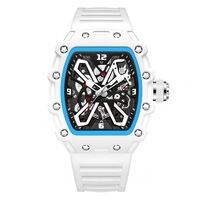 Montre à quartz carrée pour homme, bracelet en silicone, montre-bracelet analogique, cadran lumineux, logo personnalisé, mode tendance