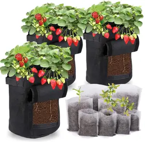 3 Pack 7 Gallons Sacs de Culture, Paquet De 50 Biodégradable Non Tissé Sacs de Pépinière, pour les Semences de Légumes/Fleurs/Plantes