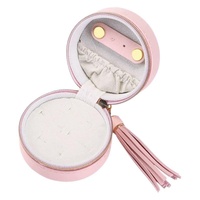 Boîte de rangement à bijoux en PU avec fermeture éclair, organisateur d'accessoires portable créatif multi-couches pour colliers et boucles d'oreilles - Style décontracté