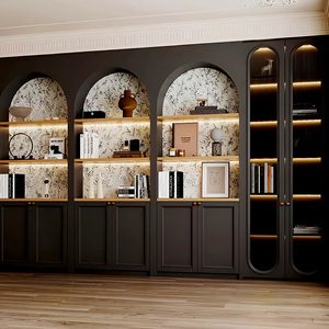 Customizable Design Laminated Board Living Room Furniture Living Room <strong>Bookcase</strong> Wine <strong>Cabinet</strong>, Display <strong>Cabinet</strong> with LED Lighting - Product Image 4