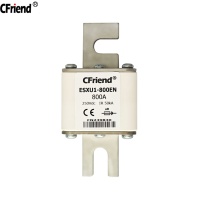 Fusible céramique-cuivre CFriend 800A 250Vdc 50kA à corps carré, à action rapide, type fourche ESXU1-800EN