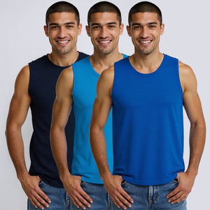 Sportswear Men Wholesale Active Wear Sports Gym Muscle <b>Polyester</b> Spandex Tank Top for Men - Product Image 4