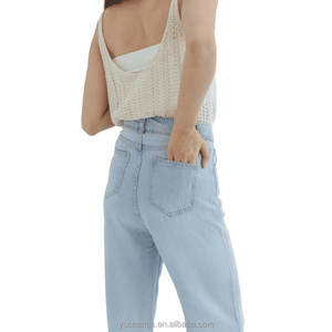 กางเกงยีนส์ผ้ายีนส์ของผู้หญิงกางเกงขากว้างสัมผัสนุ่มดีที่สุดสำหรับฤดูร้อน - Product Image 4