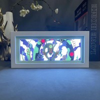 Lampe LED Anime à Recharge USB, Boîte à Lumière en Forme d'Animal Découpé en Papier, Décoration de Bureau, Cadre Photo, Lampe de Table Créative pour Mariage et Noël
