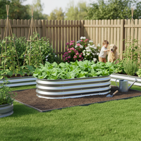 GADI Bac à légumes surélevé en métal moderne avec trous de drainage, 2 ensembles de bacs galvanisés pour légumes, fleurs, herbes et succulentes