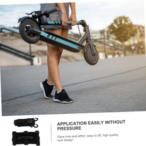 Guidon de vélo pliant avec sangle de transport universelle pour trottinettes électriques, en nylon noir - Product Image 2