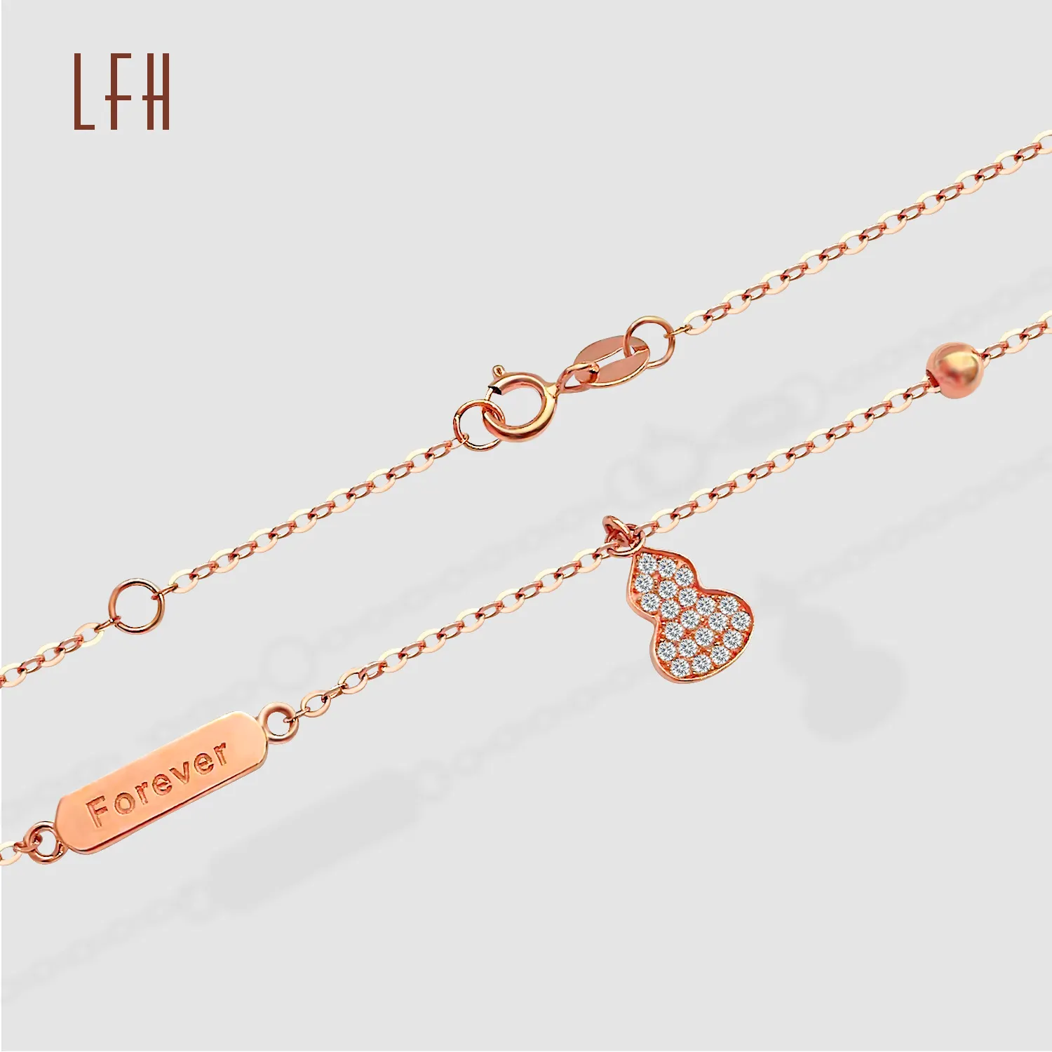 Hot Sale Real Gold Fashion Simple Gourd Bracelet For Women With Letters