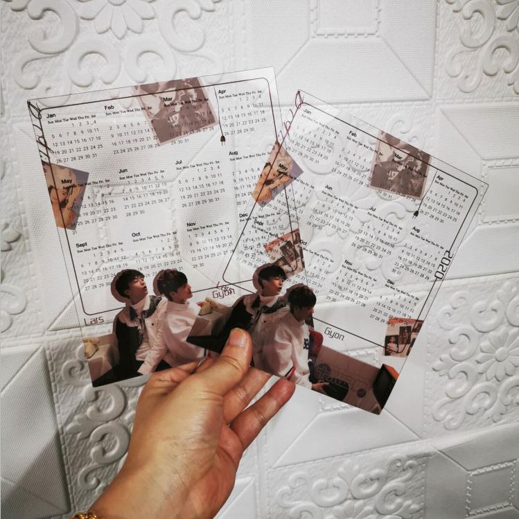 2022 пользовательский прозрачный мини настольный kpop календарь печать