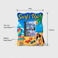 Bingkai Foto Keramik Mini 1*2" Desain Kustom 3D Embossed Persegi Panjang Bingkai Gambar Meja Cetak UV Hadiah Liburan