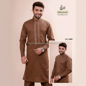 ชุดสัลวาร์ คามีซปักลายสำหรับผู้ชาย เสื้อผ้าอินเดียและปากีสถานแบบดั้งเดิม IMPEXPO มีสินค้าในสต็อก - Product Image 1