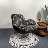 Fauteuil pivotant Penguin surdimensionné en peluche rembourré avec base en étoile pour salon, chambre à coucher, détente