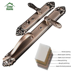Poignée de <span class=keywords><strong>porte</strong></span> de villa moderne en acier inoxydable, finition bronze brossé, haute qualité, pour <span class=keywords><strong>porte</strong></span> d'entrée sécurisée - Product Image 3