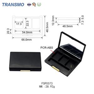 Palette de fards à paupières écologiques en PCR, emballage vide en plastique, 3 couleurs, étui vide pour palette de fards à paupières en PCR avec miroir - Product Image 2