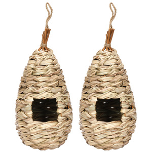Elliptische Vorm Nest Voor Vogels Met De Hand Gemaakt Vogelhuis Van Kokosnoot Voor Tuindecoratie Natuurlijk Dierenhuis - Product Image 4