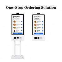 Kiosco de Autoservicio Interactivo con Pantalla Táctil para Restaurante, Montaje en Pared, con Escáner QR e Impresora de Tickets, Certificado CE FCC