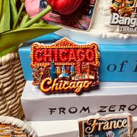Aimant de réfrigérateur souvenirs de voyage magnétique au design créatif Porte des Nuages du Théâtre de Chicago, États-Unis