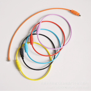 Metal Steel Wire Rope Bracelet 150mm <b>Safety</b> Buckle <b>Keychain</b> Accessory Beading Supplies - Product Image 2