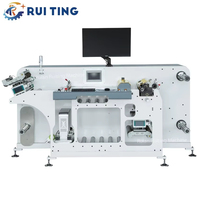 RTJB350 Modelo perfecto Etiqueta adhesiva Rollo a rollo Máquina de rebobinado de corte longitudinal con sistema de software de cámara de inspección automática