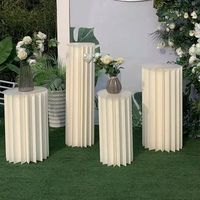 Colonnes romaines de mariage pilier romain en papier colonne de pilier en papier pliant avec couvercle en acrylique pour décorations de table de mariage