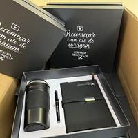 Ensemble cadeau d'entreprise de luxe promotionnel, carnet en cuir A5 avec stylo, boîte cadeau personnalisée pour le bureau et les affaires