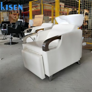 Fauteuil-lit de lavage noir Kisen moderne et économique pour salon de coiffure, prêt à être expédié - Product Image 2