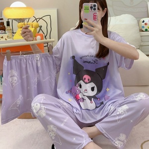 <span class=keywords><strong>Pigiama</strong></span> da <span class=keywords><strong>Donna</strong></span> in Tre Pezzi, Collo Tondo, Abbigliamento Casual per Casa, Estivo, con Stampe Cartoon, in Seta Artificiale, Stile Coreano, <span class=keywords><strong>Oversize</strong></span> - Product Image 2